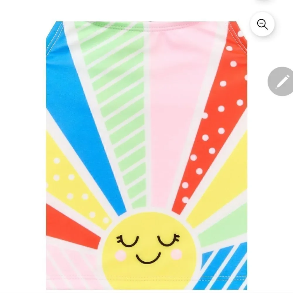 Wonder Nation Toddler Girl Sunshine SwimTankini Set, 2-Piece, Size 12M